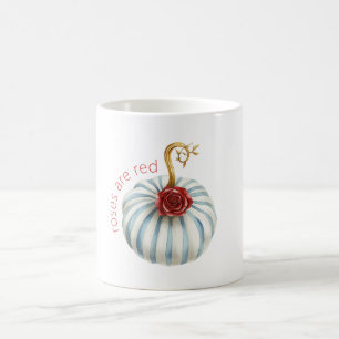 Mug Citrouille Rose Rouge Rayures Bleu Blanc Or