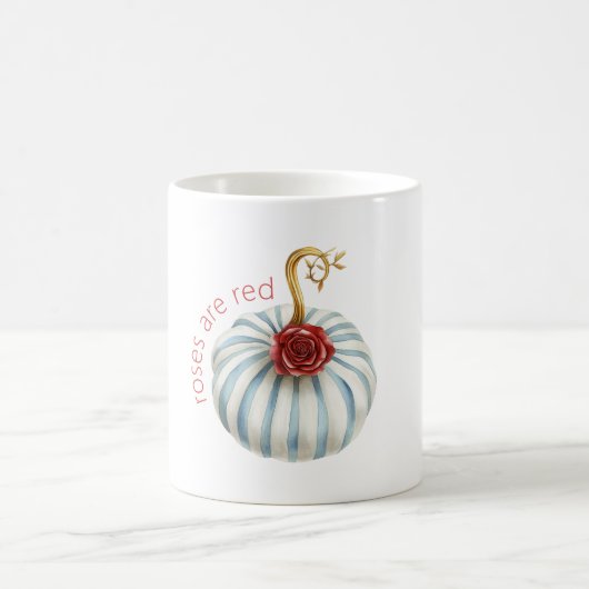 Mug Citrouille Rose Rouge Rayures Bleu Blanc Or (Centre)