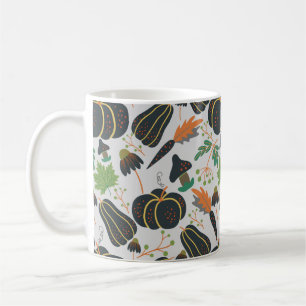 Mug Citrouille sans soudure carotte motif noir et blan