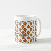 Mug Citrouille Seamless Pattern Visages Art (Devant droit)
