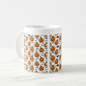 Mug Citrouille Seamless Pattern Visages Art (Devant gauche)