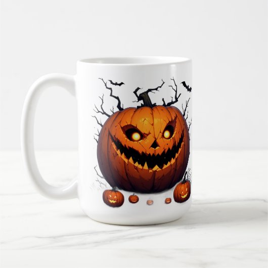 Mug Citrouille sinistre Jack O Lantern Halloween soir (Gauche)
