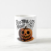 Mug Citrouille souriant avec feuilles d'automne design (Centre)