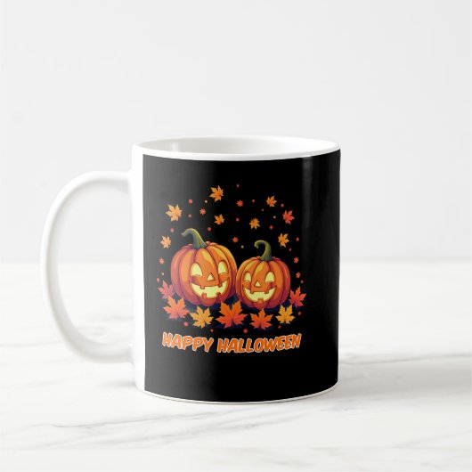 Mug Citrouille souriant mignon Automne Halloween Tee (Gauche)
