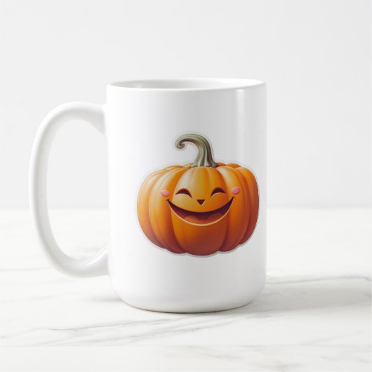 Mug Citrouille souriant mignon - Caractère automne amu (Gauche)