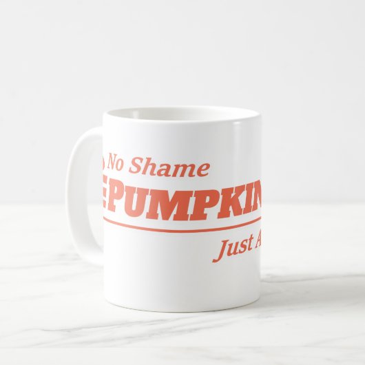 Mug Citrouille Spice Zero Shame Slogan (Devant gauche)