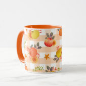 Mug Citrouille Thanksgiving En vichy Peach (Devant gauche)