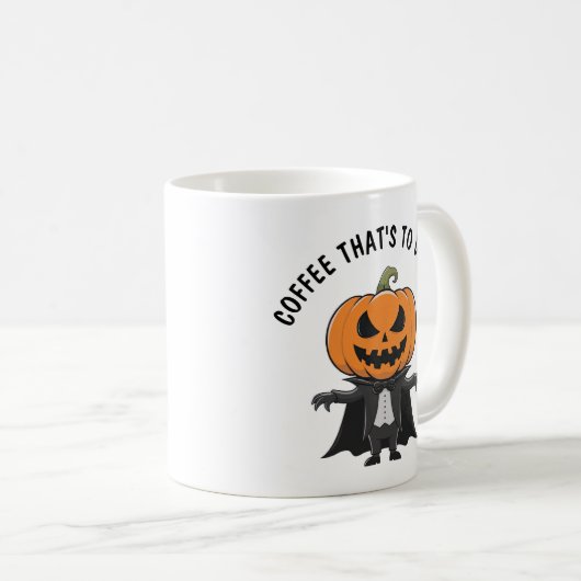 Mug Citrouille Vampire (Devant droit)