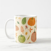 Mug Citrouille vert et orange, motif sans soudure. (Gauche)