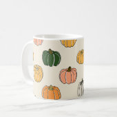 Mug Citrouille vintage Harvest, Motif sans joint. (Devant gauche)