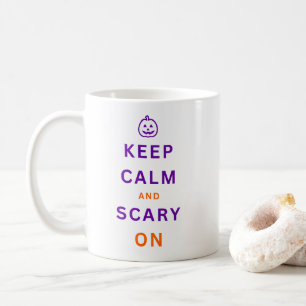 Mug Citrouille violet garder le calme et la peur à l'H