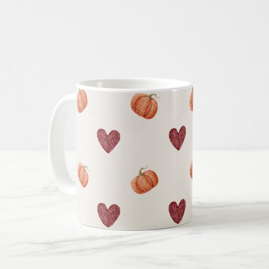 Mug Citrouilles coeurs de Bourgogne (Devant gauche)