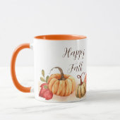 Mug Citrouilles d'aquarelle avec texte personnalisable (Gauche)