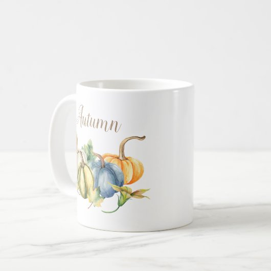 Mug Citrouilles d'aquarelle d'automne (Devant gauche)