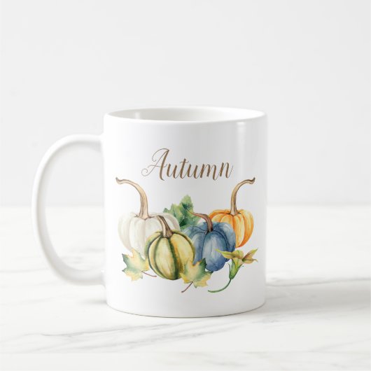 Mug Citrouilles d'aquarelle d'automne (Gauche)