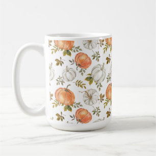 Mug Citrouilles d'aquarelle et Motif d'automne de feui