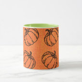 Mug Citrouilles d'automne sur fond de denim orange (Centre)