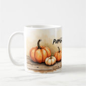 Mug Citrouilles d'automne sur une table en bois (Gauche)