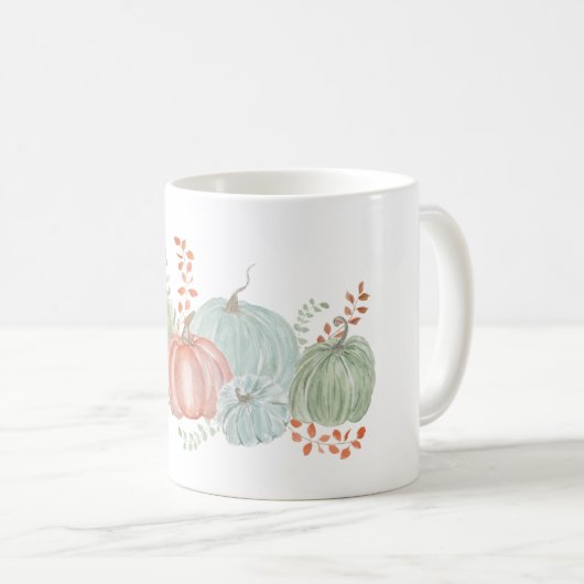 Mug Citrouilles de chute d'aquarelle (Devant droit)