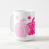 Mug Citrouilles de fibres de chute rose et blanche (Devant gauche)