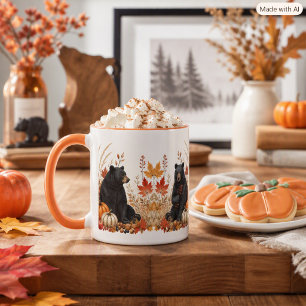 Mug Citrouilles de la récolte d'automne et ours noirs