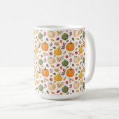Mug Citrouilles de récolte et Motif de feuilles d'auto (Devant droit)