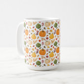 Mug Citrouilles de récolte et Motif de feuilles d'auto (Devant gauche)