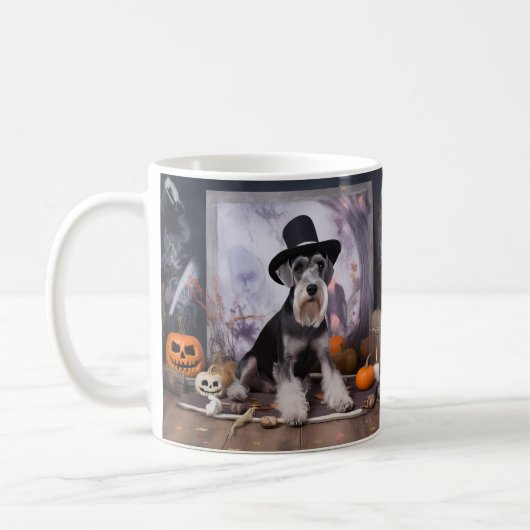 Mug Citrouilles de Schnauzer miniature Halloween (Gauche)