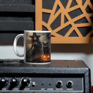 Mug Citrouilles d'Halloween effrayants, chats noirs et