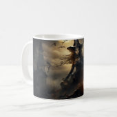 Mug Citrouilles d'Halloween effrayants, chats noirs et (Devant gauche)