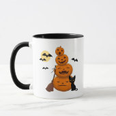 Mug Citrouilles d'Halloween et chat noir (Gauche)