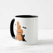 Mug Citrouilles d'Halloween et chat noir (Devant gauche)