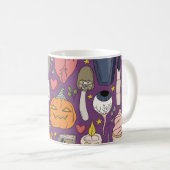 Mug Citrouilles d'Halloween, motif sorcier sans coutur (Devant droit)
