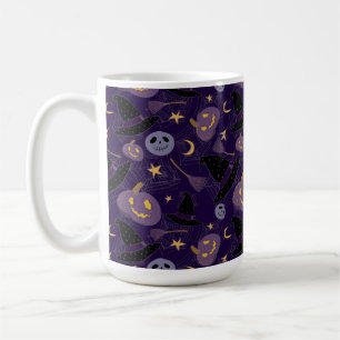 MUG CITROUILLES D'HALLOWEEN VIOLETTES CHAPEAUX DE SORC