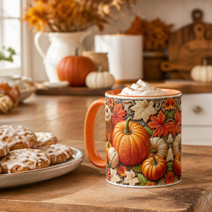 Mug Citrouilles en céramique pour café de la saison au