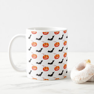 Mug Citrouilles et chauves-souris d'Halloween, Trou ou