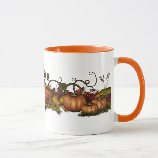 Mug Citrouilles et feuilles d'automne (Droite)