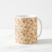 Mug Citrouilles et fleurs orange pêche (Devant droit)