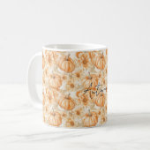 Mug Citrouilles et fleurs orange pêche (Devant gauche)