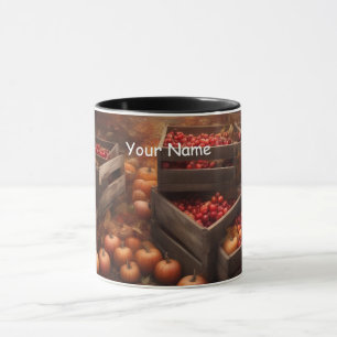 Mug Citrouilles et pommes personnalisées dans des cais