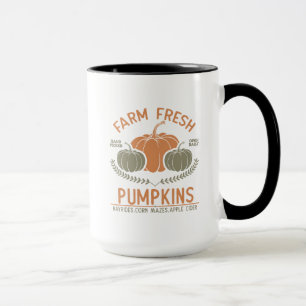Mug Citrouilles frais de ferme Main saisie