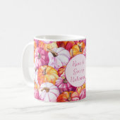 Mug Citrouilles groovy rose orange Halloween (Devant gauche)