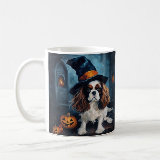 Mug Citrouilles Halloween Épouvantables Cavalier King (Gauche)