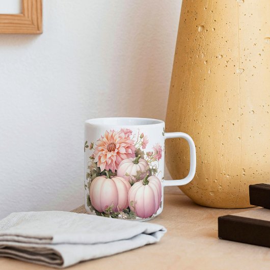 Mug Citrouilles roses et libellules