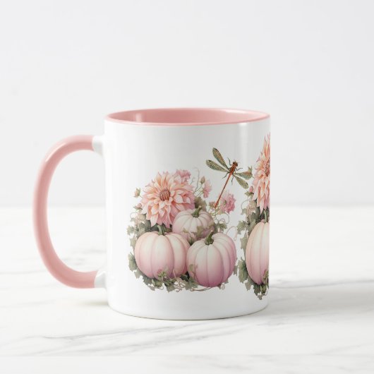 Mug Citrouilles roses et libellules (Gauche)