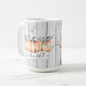 Mug Citrouilles rustiques à l'aquarelle (Devant gauche)