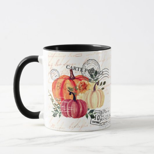 Mug Citrouilles vintages de l'aquarelle moderne (Gauche)