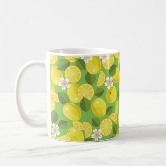 Mug Citrus citron sans soudure arrière - plan motif (Gauche)