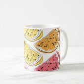 Mug Citrus citron vintage Texture d'été (Devant droit)