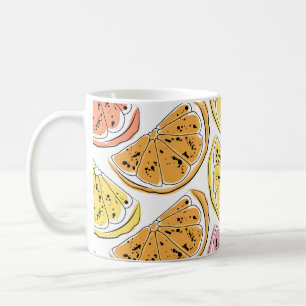 Mug Citrus citron vintage Texture d'été